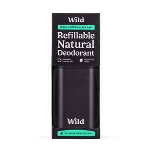 Wild Refillable Deodorant Starter Pack in the Fresh Cotton & Sea Salt